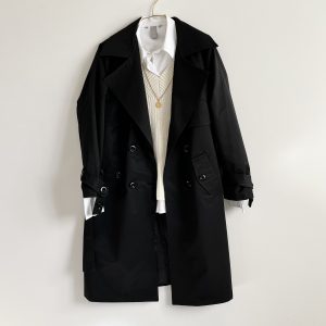 ترنچ کت/بارونی بلند شانی قد 100