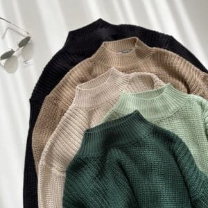 پلیور بافت یقه ایستاده T