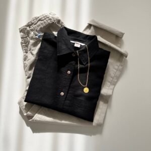 شومیز مشکی و کرم وارداتی hm