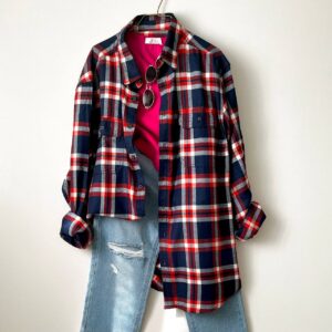 شومیز چهارخونه پشمی کشمیر