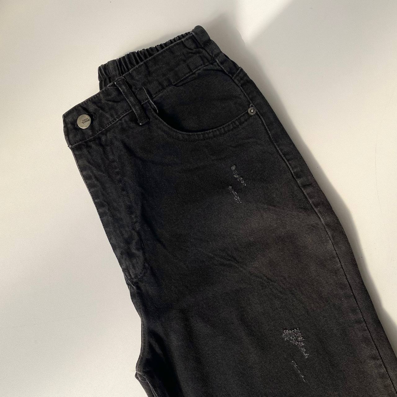 شلوار جین نیم بگ ذغالی - Image 4