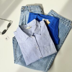 شومیز راهراه وارداتی مانلی