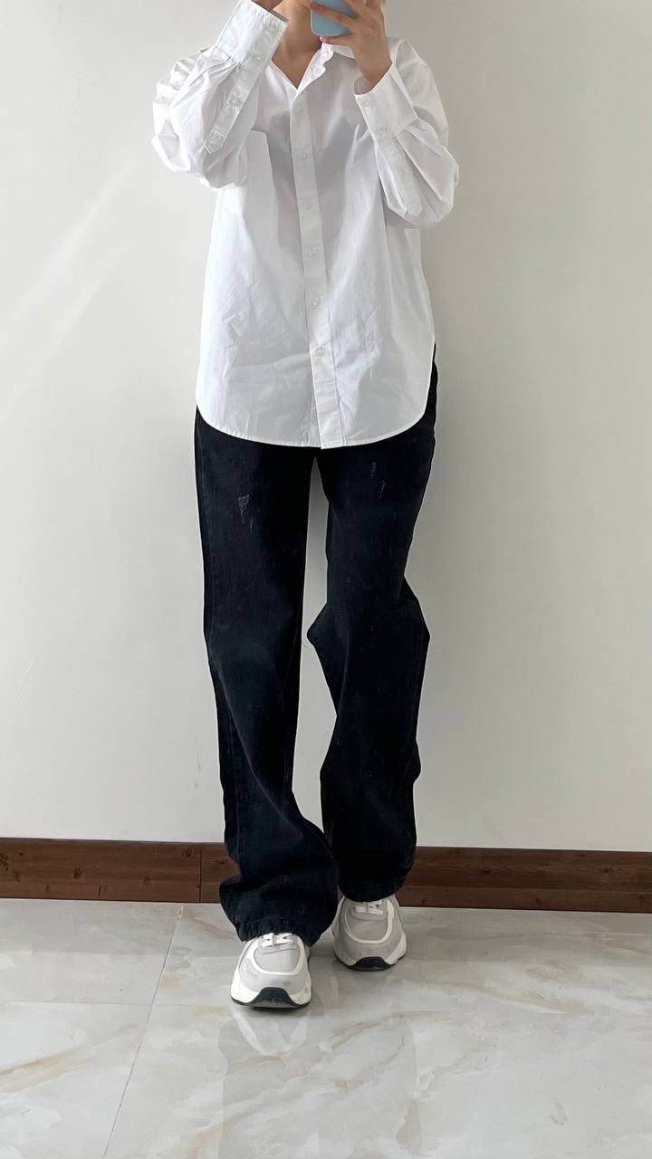 شلوار جین نیم بگ ذغالی - Image 3