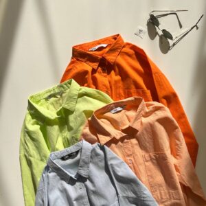 شومیز مانتویی لینن پاستیل