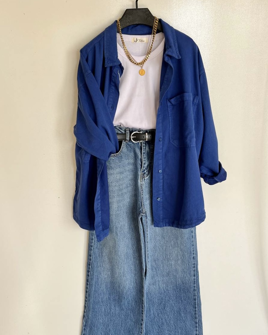 شومیز مانتویی کتان رویال - Image 3