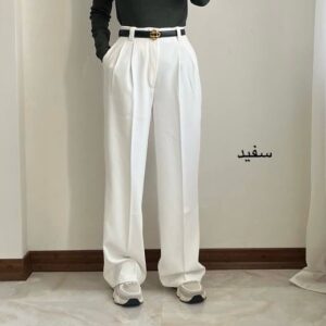 شلوار بگ کرپ لاولی سفید