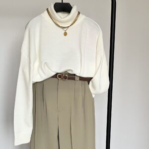 شلوار واید کرپ گرین