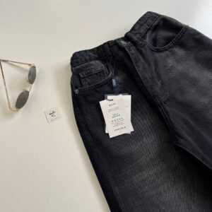 شلوار جین نیم‌بگ ذغالی سما