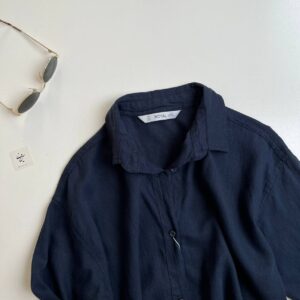 شومیز لینن سرمه‌ای ریما