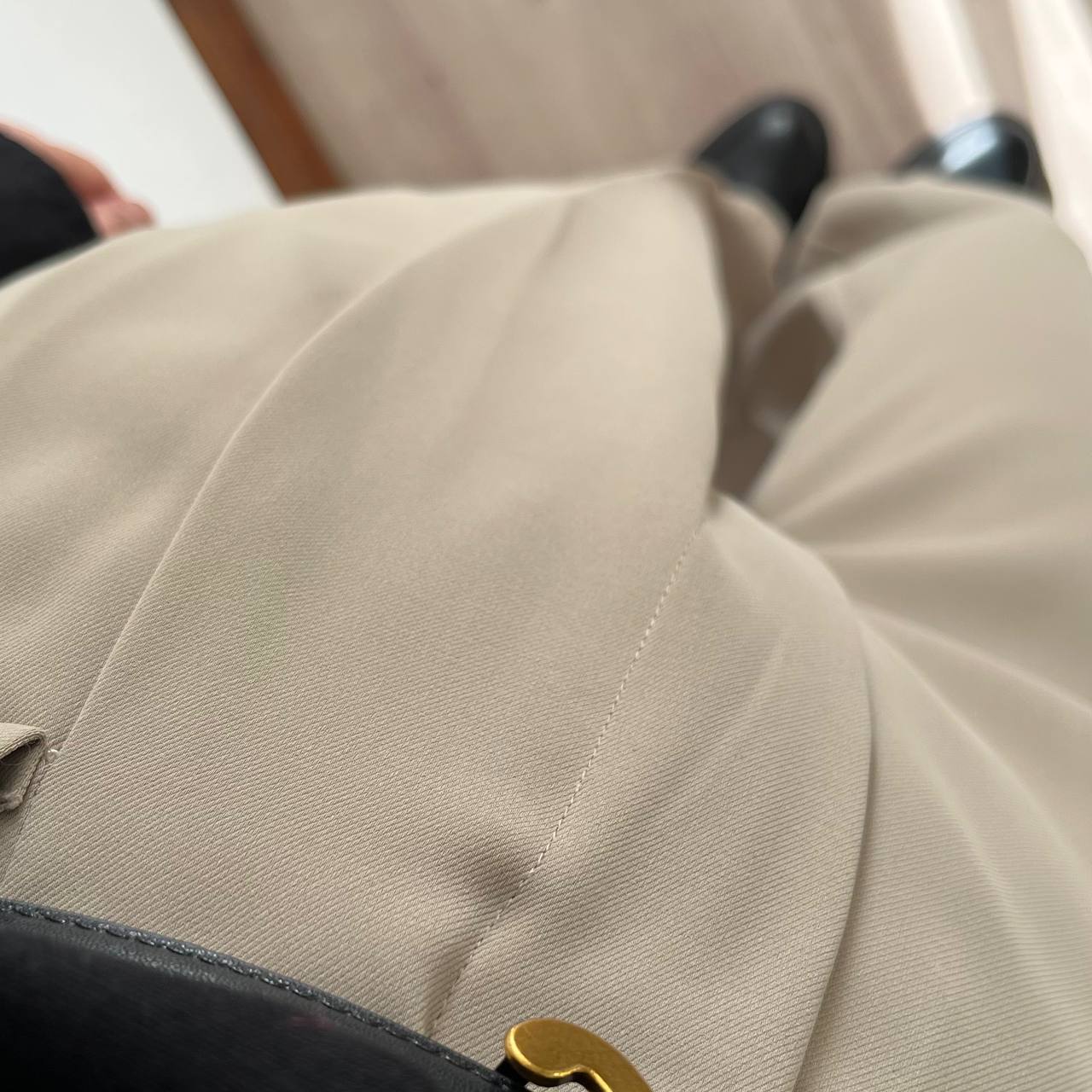 شلوار بگ کرپ لاولی خاکی - Image 4