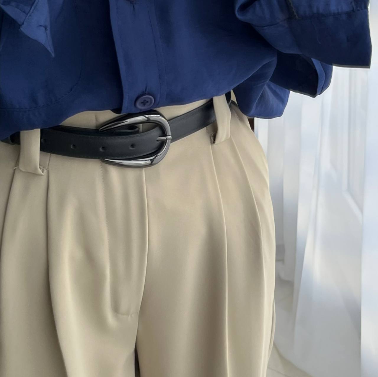 شلوار بگ کرپ لاولی خاکی - Image 5