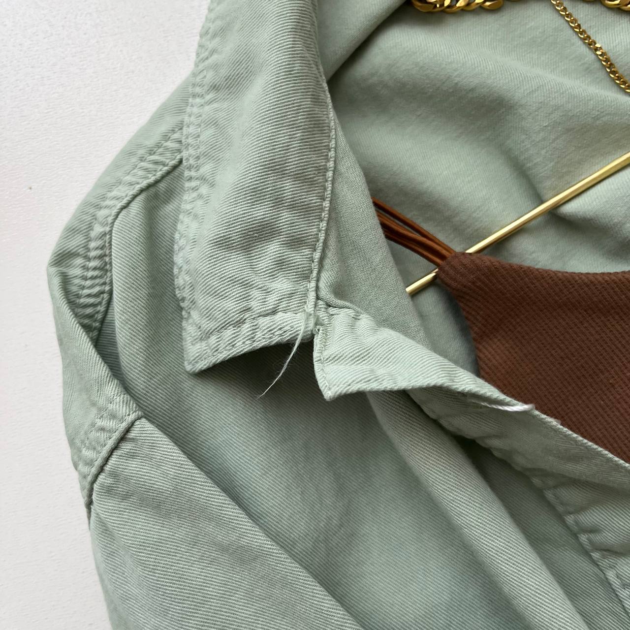 شومیز مانتویی رویال سبز پاستیلی - Image 4