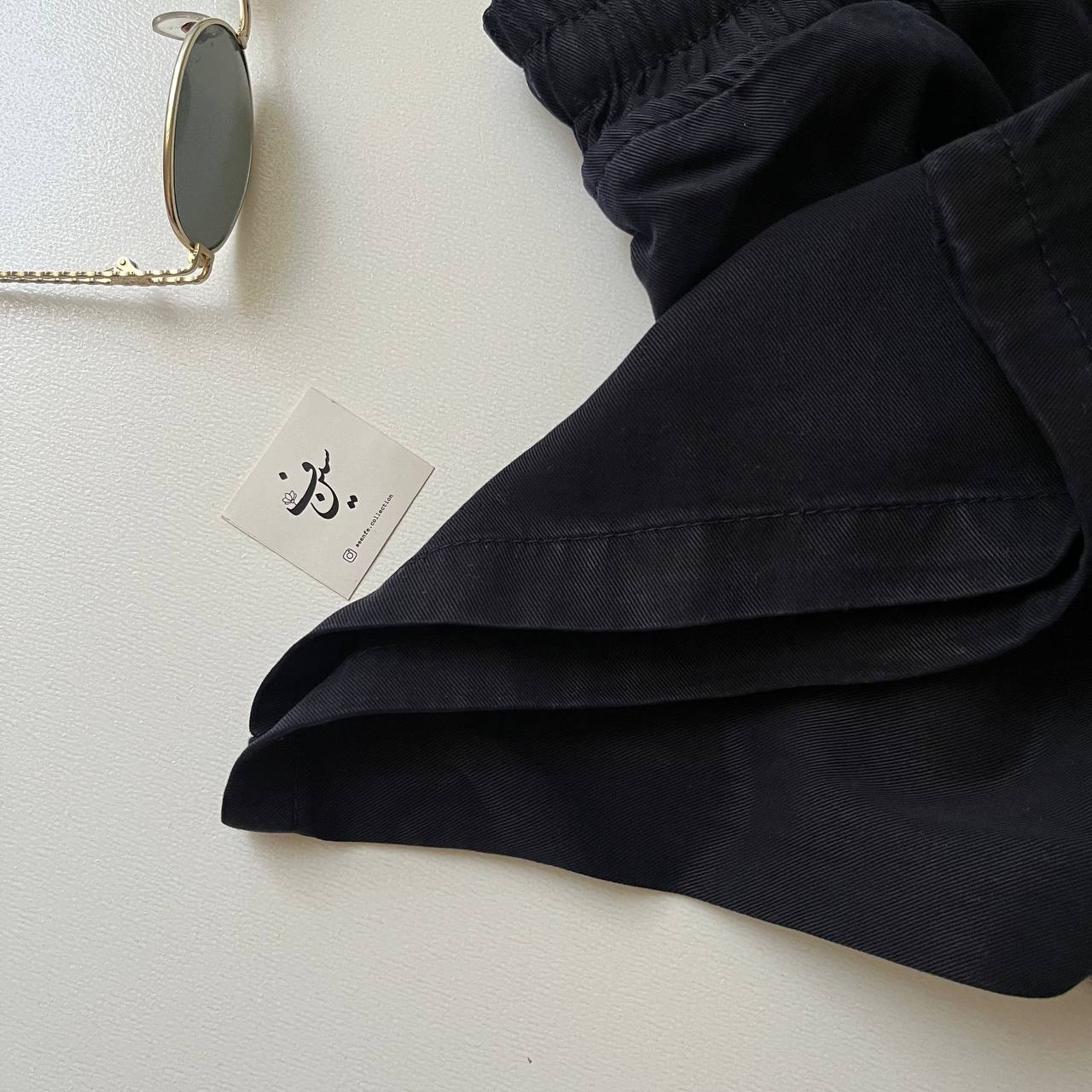 شلوار بگ سیلک رویال سرمه ای - Image 5