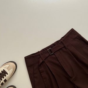 شلوار بگ لینن قهوه