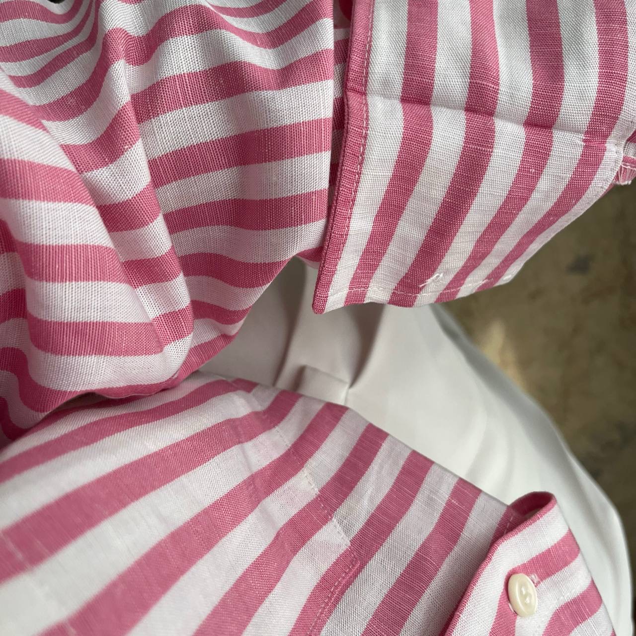 شومیز لینن راهراه پینک - Image 5