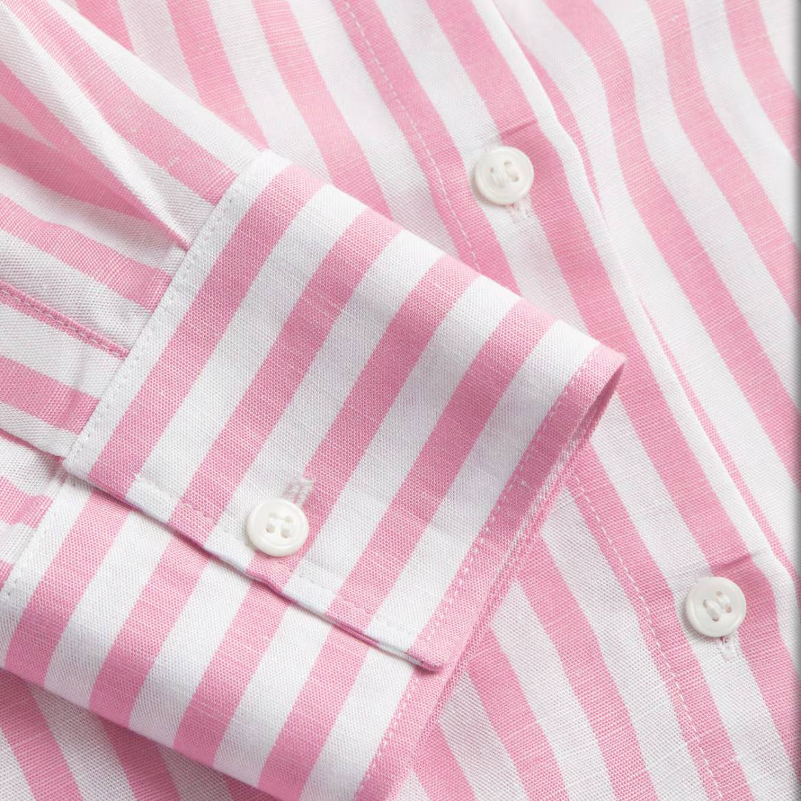 شومیز لینن راهراه پینک - Image 7