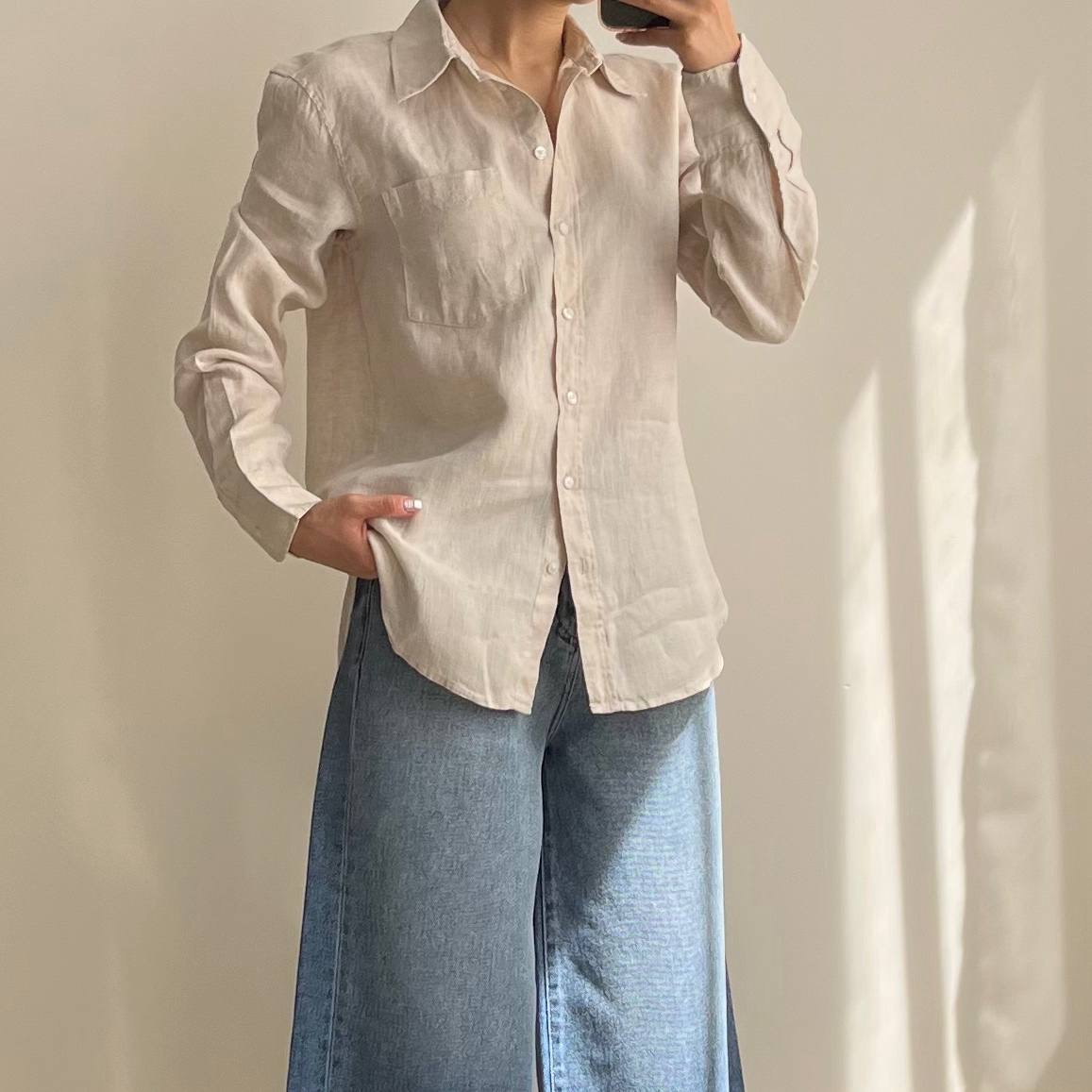 شومیز لینن ساده وارداتی - Image 8