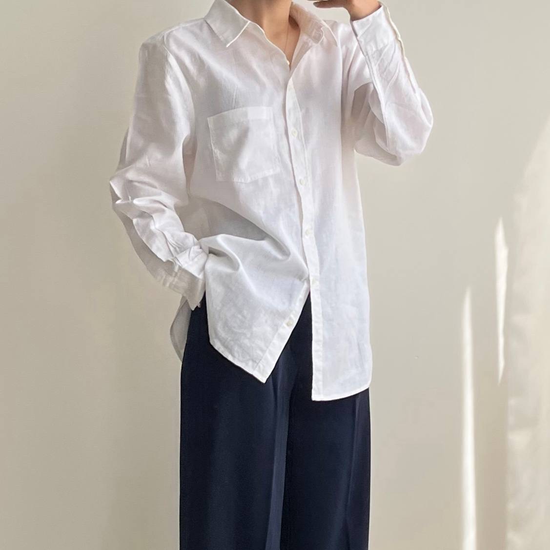 شومیز لینن ساده وارداتی - Image 6