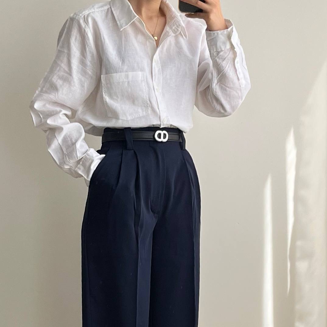 شومیز لینن ساده وارداتی - Image 4