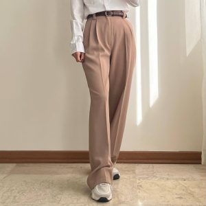 شلوار بگ کرپ لاولی نسکافه ای