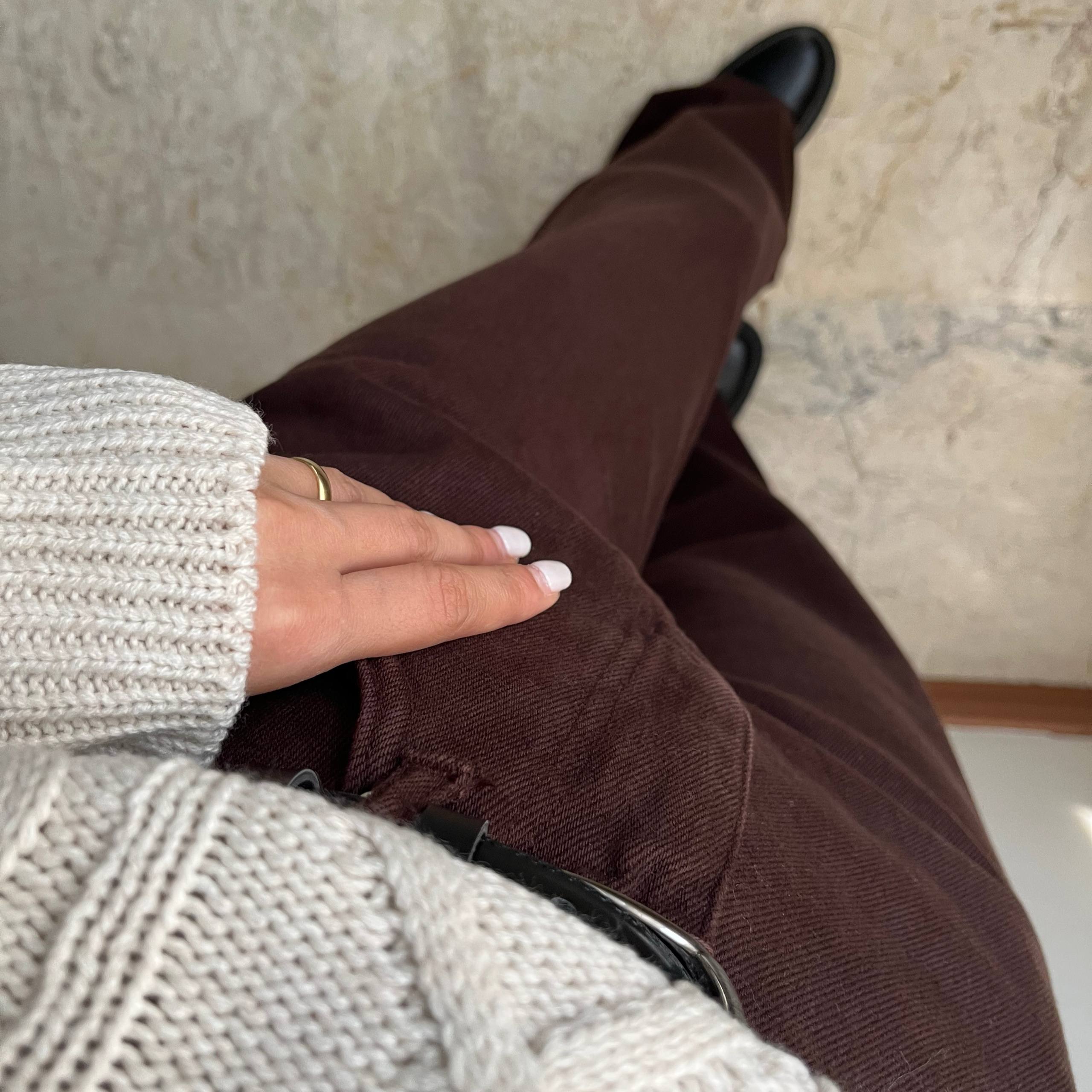 شلوار جین بگ قهوه ای - Image 3